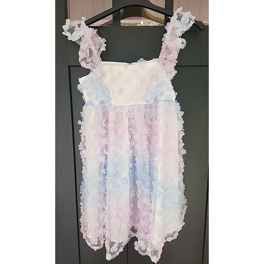 Special Event Storia Blue And Purple 3D Petal Babydoll Dress Size Small